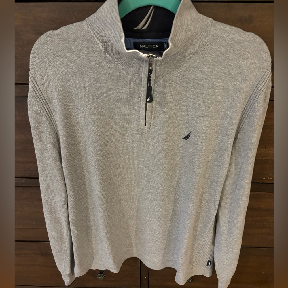 Nautica gray half zip. Size L